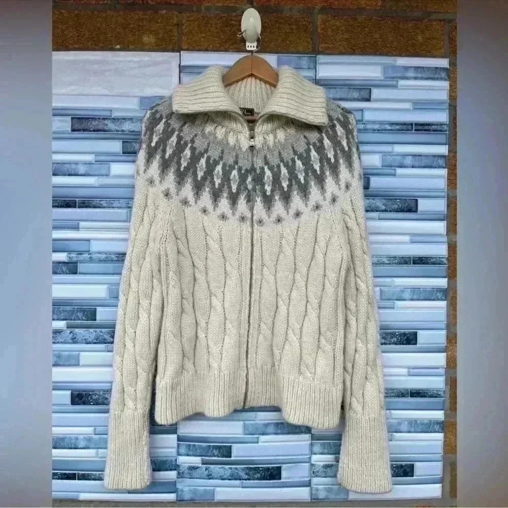 Lauren Active Ralph Lauren Womens Alpaca
Zip Sweater Jacket XL